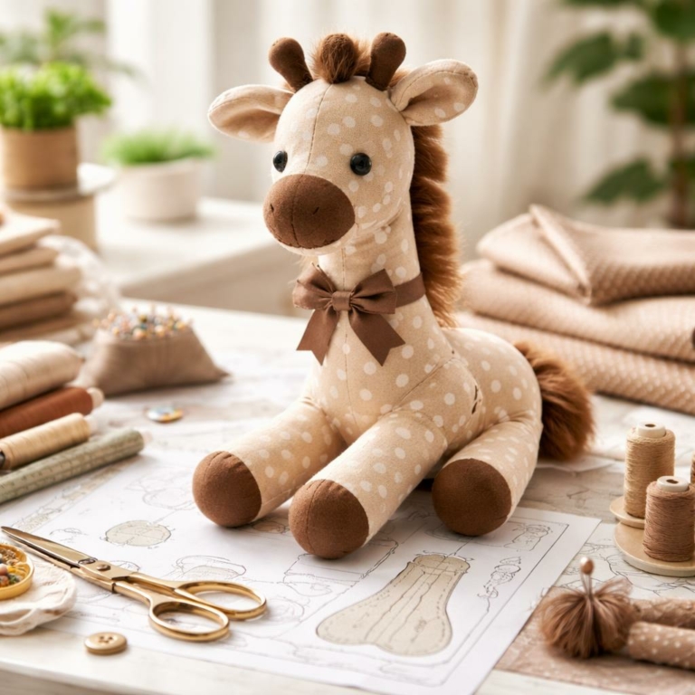 Girafe en tissu DIY — patrons gratuits et modèles payants pour créer votre peluche